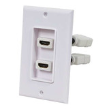 Monoprice A/V WallPlate,HDMI w/Ext,2P,White  7332