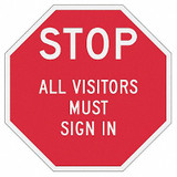 Lyle Rflctv Visitors Stop Sign,12x12in,Alum ST-035-12HA