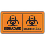 Brady Bilingual Biohazard Label,2inx4in,PK100  22348LS