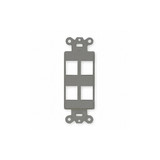 Hubbell Premise Wiring Outlet Frame,4 Port,ISF Decorator Outlet ISF4GY