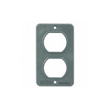 Hubbell Wiring Device-Kellems Outlet Box Plate,For Duplex Receptacle HBL3051
