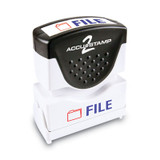 ACCUSTAMP2® Pre-Inked Shutter Stamp, Red/Blue, FILE, 1.63 x 0.5 035534