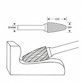 Manufacturer Varies Tree Bur SF,Double Cut,1/4" 310-002115