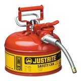 Type II AccuFlow Safety Can, Gas, 1 gal, Red, Includes 5/8 in OD Flexible Metal Hose