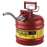 Type II AccuFlow Safety Can, Gas, 2 gal, Red, Includes 5/8 in OD Flexible Metal Hose