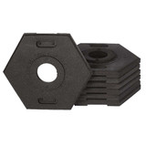 VizCon Hexagonal Rubber Base (For Grabber & Looper Tubes), 12 lb, Black, 1/Each