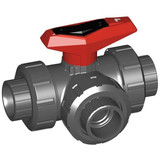 Gf Piping Systems PVC Ball Valve,3-Way,Union,Socket,1 in 161543084