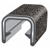 Trim-Lok Edge Trim, 25 ft L,Black, PVC, 5/16 in W 150B2X1/8-25
