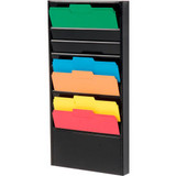 Global Industrial 10 Pockets - Medical Chart Hanging Wall File Holder - Black