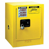 Justrite Flammable Safety Cabinet,4 Gal.,Yellow 8904205