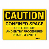 Lyle Confined Space Caution Rflctv Lbl,7x10in LCU3-0455-RD_10x7