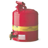 Justrite Type I Faucet Safety Can,5 gal.,Red 7150140