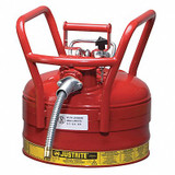 Justrite Type II DOT Safety Can,Red,16-1/2 In. H 7325120