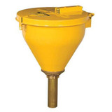 Justrite SelfClosingFunnel,Yellow,GalvStl,NPS/NPT 08227