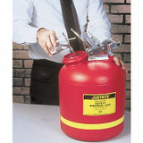 Justrite Disposal Can,5 Gal.,Red,Polyethylene 14765