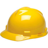MSA V-Gard Hard Hats Front Brim Fas-Trac Suspension Yellow 475360