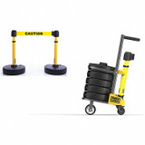Banner Stakes PLUS Barricade System,Yellow, Caution  PL4001