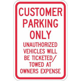 Lyle Customer Parking Sign,18" x 12" T1-1178-EG_12x18
