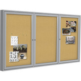Ghent Enclosed Bulletin Board,Cork,36x72 In. PA33672K