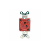 Hubbell Receptacle,Red,20 A,2P3W,Back; Side,1PK HBL8310R