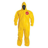 Dupont Hooded Coveralls,M,Ylw,Tychem 2000,PK12 QC127BYLMD001200