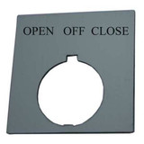 Eaton Legend Plate,Square,Open Off Close,Black HT8SP53