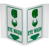 Brady V1EW03A Eye Wash ""V"" Sign 2 Sided Acrylic 9""W x 6""H