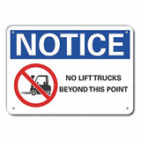 Lyle Rflctv Lift Truck Trfc Note Sign,10x14in LCU5-0050-RA_14X10