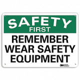 Lyle Safety First Sign,10 inx14 in,Aluminum U7-1230-NA_14x10