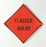 Flagger Ahead Traffic Sign,36" x 36"