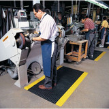 Notrax Antifatigue Mat,Black,YllwBrdr,3x9ft 479C0036YB9