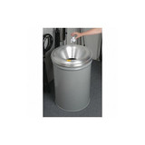 Justrite Trash Can,Round,55 gal.,Gray 26655G