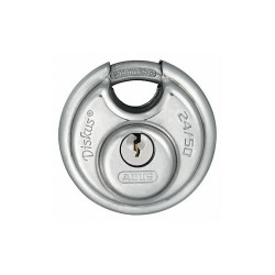 Abus Keyed Padlock, 33/64 in,Round,Silver 24IB/50 KD