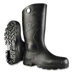 Chesapeake Rubber Boots, Plain Toe, Unisex 11, 16 in Boot, Pvc, Black