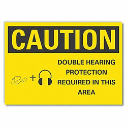 Lyle Hearing Caution Rflct Label,10inx14in LCU3-0155-RD_14x10