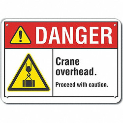 Lyle Crane & Hoists Danger Sign,10x14in,Alum LCU4-0039-NA_14X10