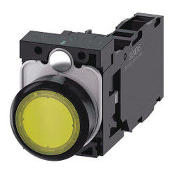 Siemens Illuminated Push Button,Yellow,22mm,LED 3SU1102-0AB30-1FA0