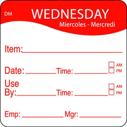 Daymark Day Label,Red,PK250 1100533