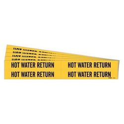 Brady Pipe Marker,HOT Water Return,PK5 7148-4-PK