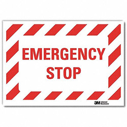 Lyle Reflective Emergency Stop Label,10x14in U7-1154-RD_14X10