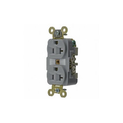 Hubbell Receptacle,Gray,20 A,2P3W,Back; Side,1PK HBL5362GY