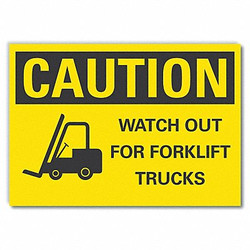 Lyle Lift Truck Trfc Caution RflctvLbl,5x7in LCU3-0195-RD_7x5