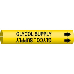 Brady Pipe Marker,Glycol Supply,2 in H,2 in W 4190-C