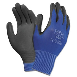 11-618 Polyurethane Palm Coated Gloves, Size 10, Black/Dark Blue