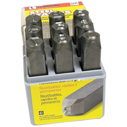 C.H. Hanson Number Set, Low Stress Dot, 1/2" H,Steel 26681