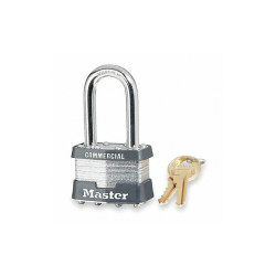 Master Lock Keyed Padlock, 3/4 in,Rectangle,Silver 81KALF