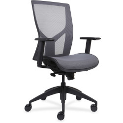 Lorell High-Back Chair with Mesh Back & Seat - High Back - Black - 1 Each