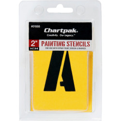 Chartpak Painting Letters/Numbers Stencils - 2" - Gothic - Yellow