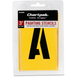 Chartpak Painting Letters/Numbers Stencils - 3" - Gothic - Yellow