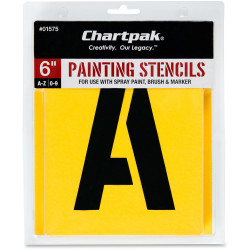 Chartpak Painting Letters/Numbers Stencils - 6" - Gothic - Yellow